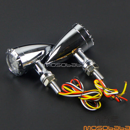 LED Brake Running Turn Signal Lights Red & Amber for Harley Dyna Kawasaki