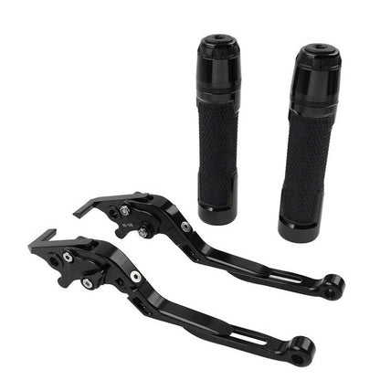 Black Extendable Brake Clutch Levers Grips Set for Suzuki GSXS125 (2017-2023)