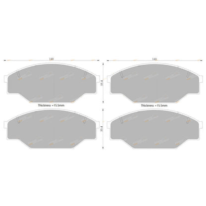 Set of 4 Brembo Front Disc Brake Pads for Hilux LN86R (1991–1997)