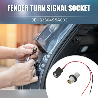 Fender Turn Signal Socket with Wire Harness for Honda CRV (2015-2016) - 2 x