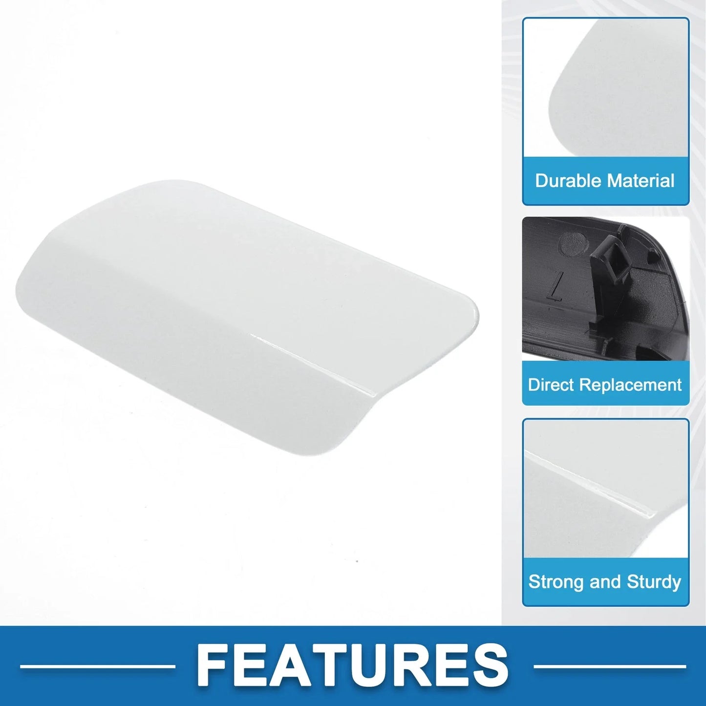 Front Left Side Bumper Headlight Washer Nozzle Cover Cap for BMW 640i White