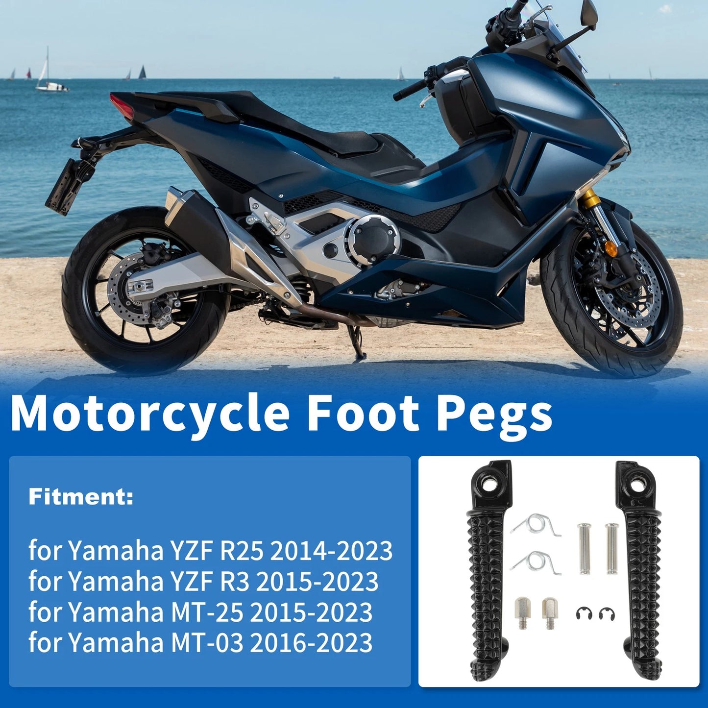 Front Foot Pedal for Yamaha R3 MT-03 YZF R25 MT25 MT03 (2014–2023)