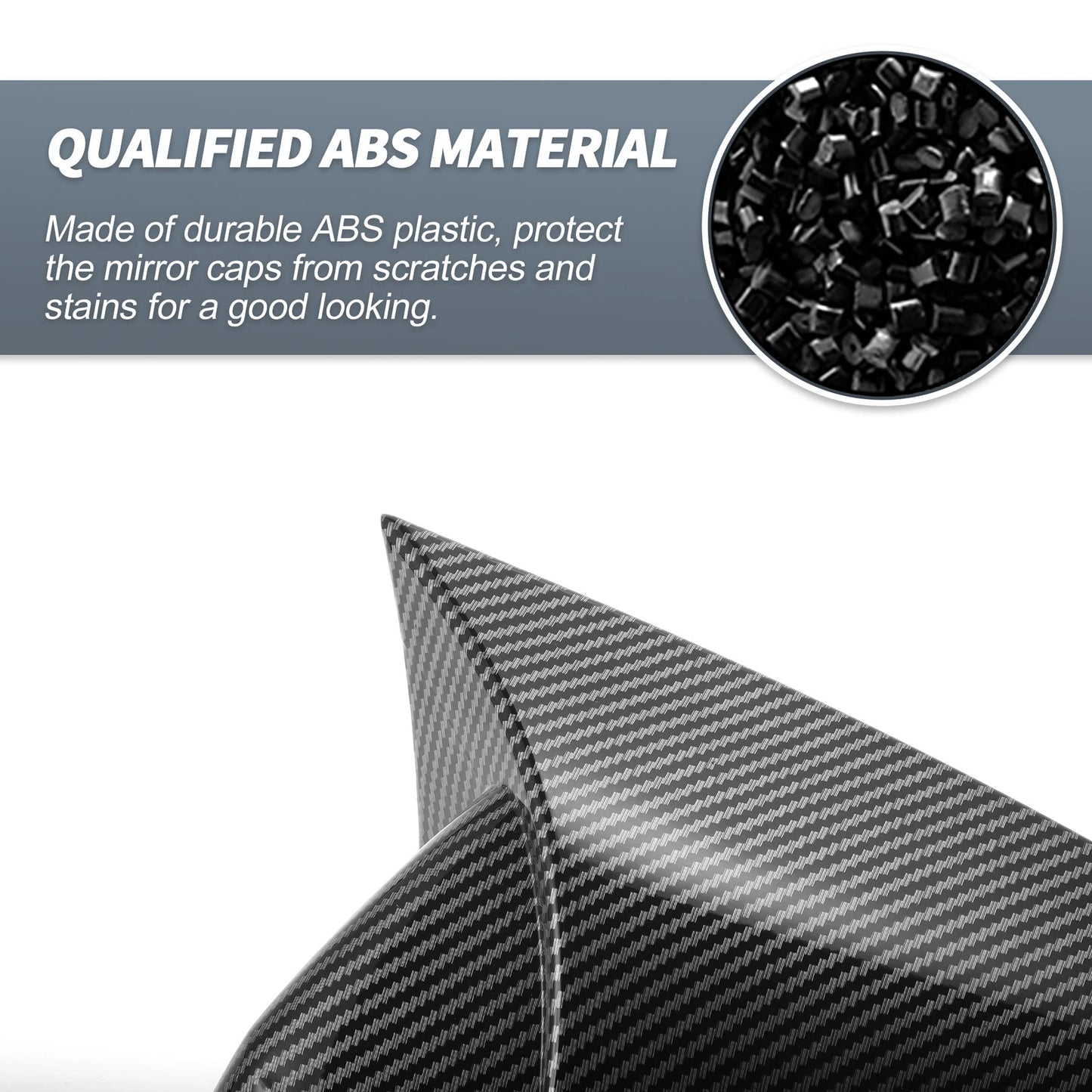 Pair Rearview Mirror Cover Overlay Black Carbon Fiber for Volkswagen Polo (2019–2023)