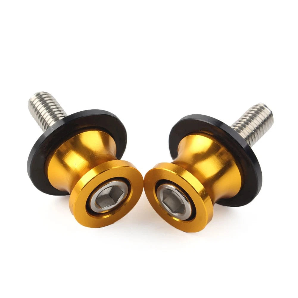 Set of 2 Swingarm Spools Slider Stand Screws 8MM for Kawasaki ZX6R (2012–2021) Gold CNC