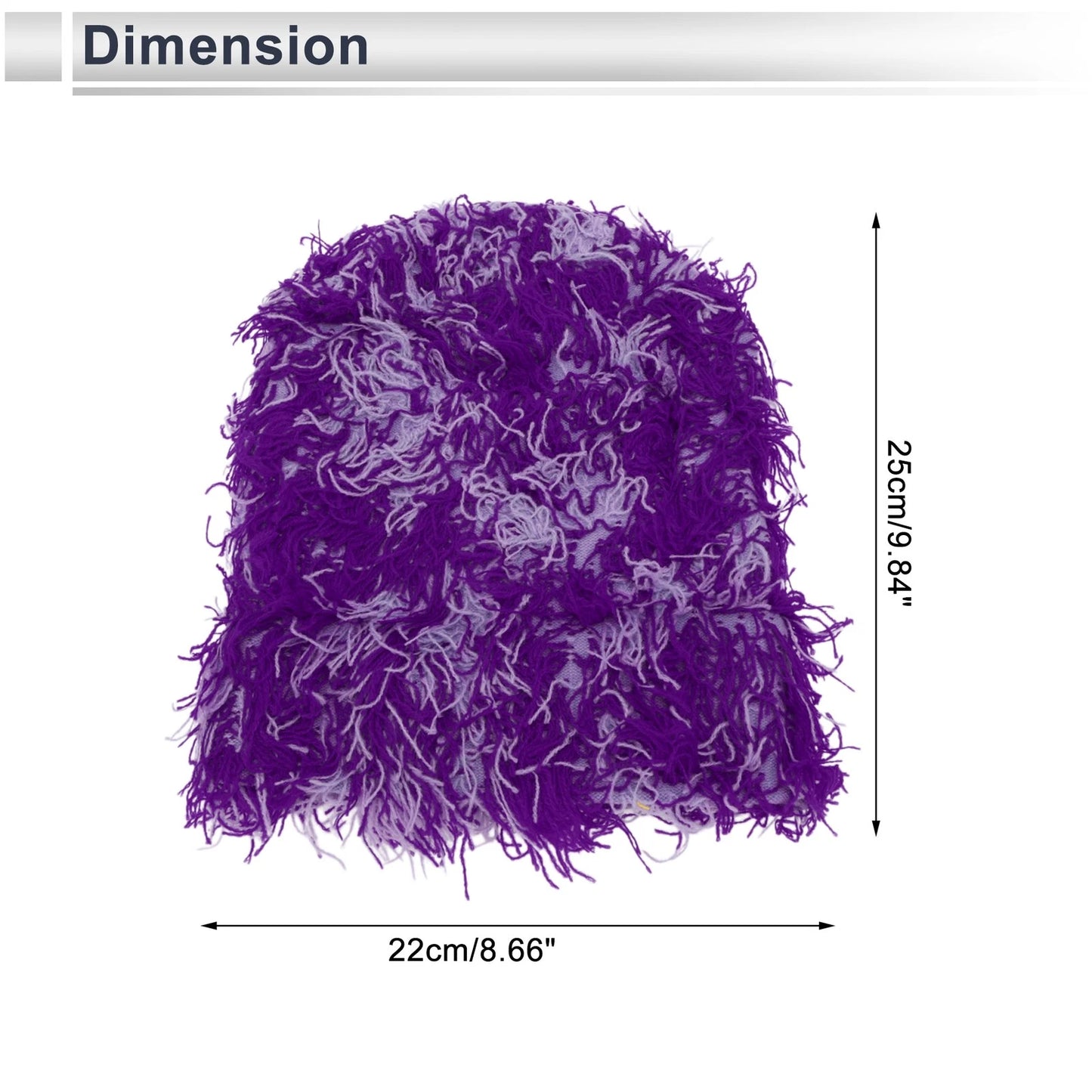 Cycling Hat for Keep Warm Light Purple Dark Purple (25x22cm) 1 Pcs