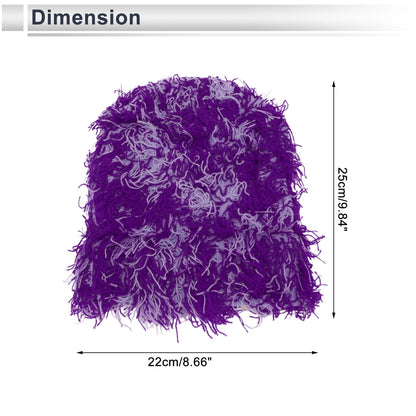 Cycling Hat for Keep Warm Light Purple Dark Purple (25x22cm) 1 Pcs