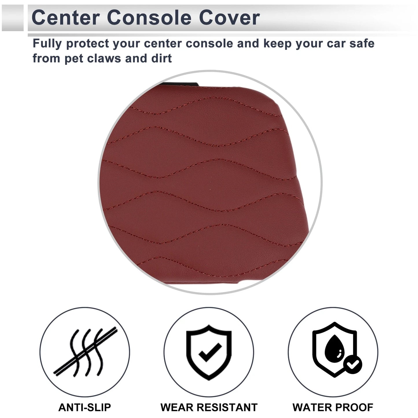 Car Center Console Cover with Storage Bag for BMW X5 (2019–2023) Deep Red