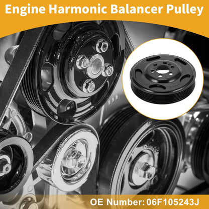 Engine Harmonic Balancer Crankshaft Pulley for Audi A3 (2006–2008) No. 06F105243J