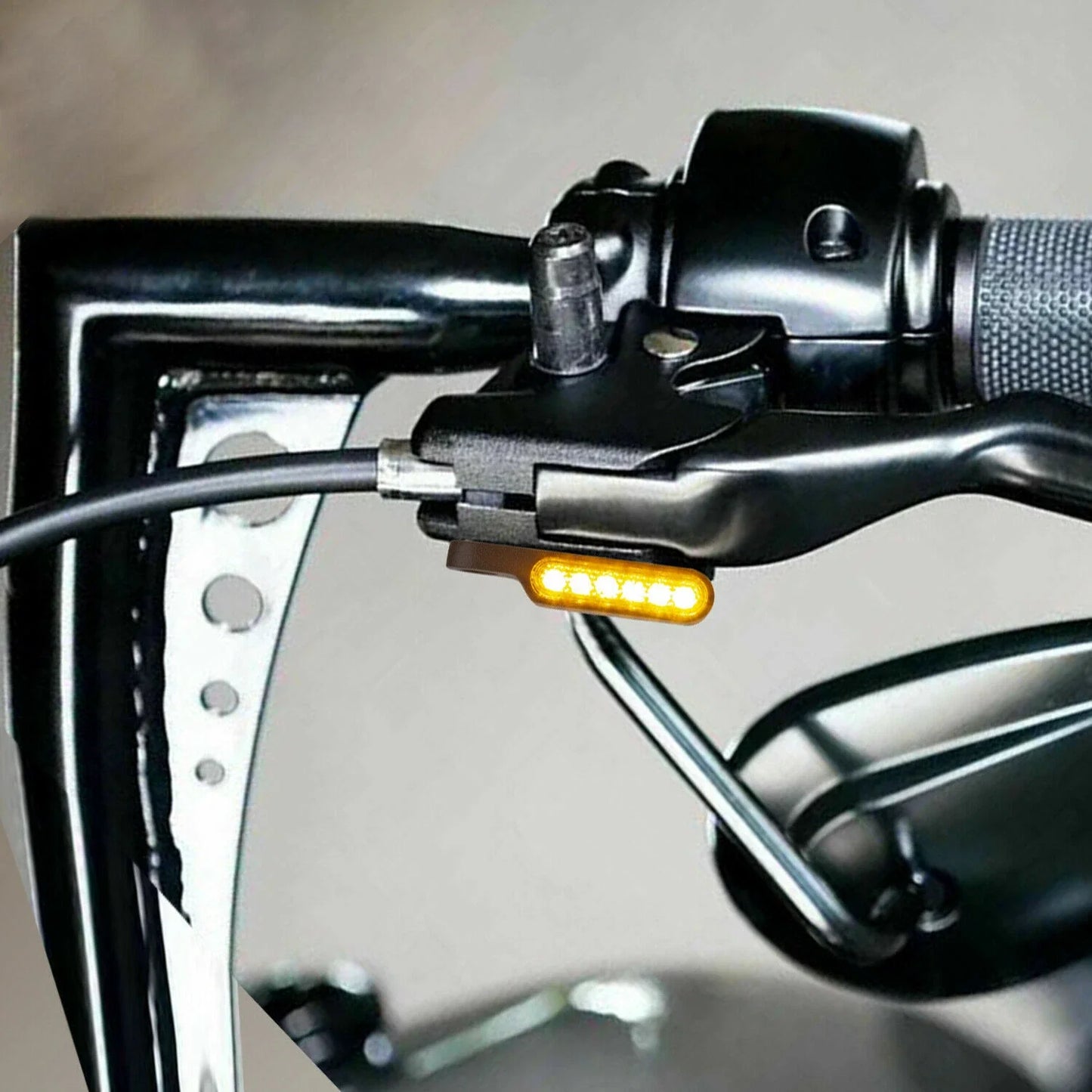 6 LED Mini Motorcycle Amber Blinker Lights for Turn Signal 12V