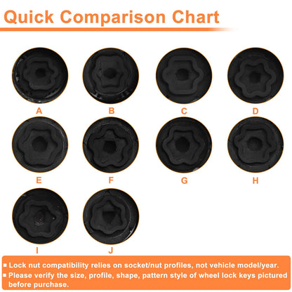 D Wheel Lock Lug Nut with Key Tool for Toyota Lexus