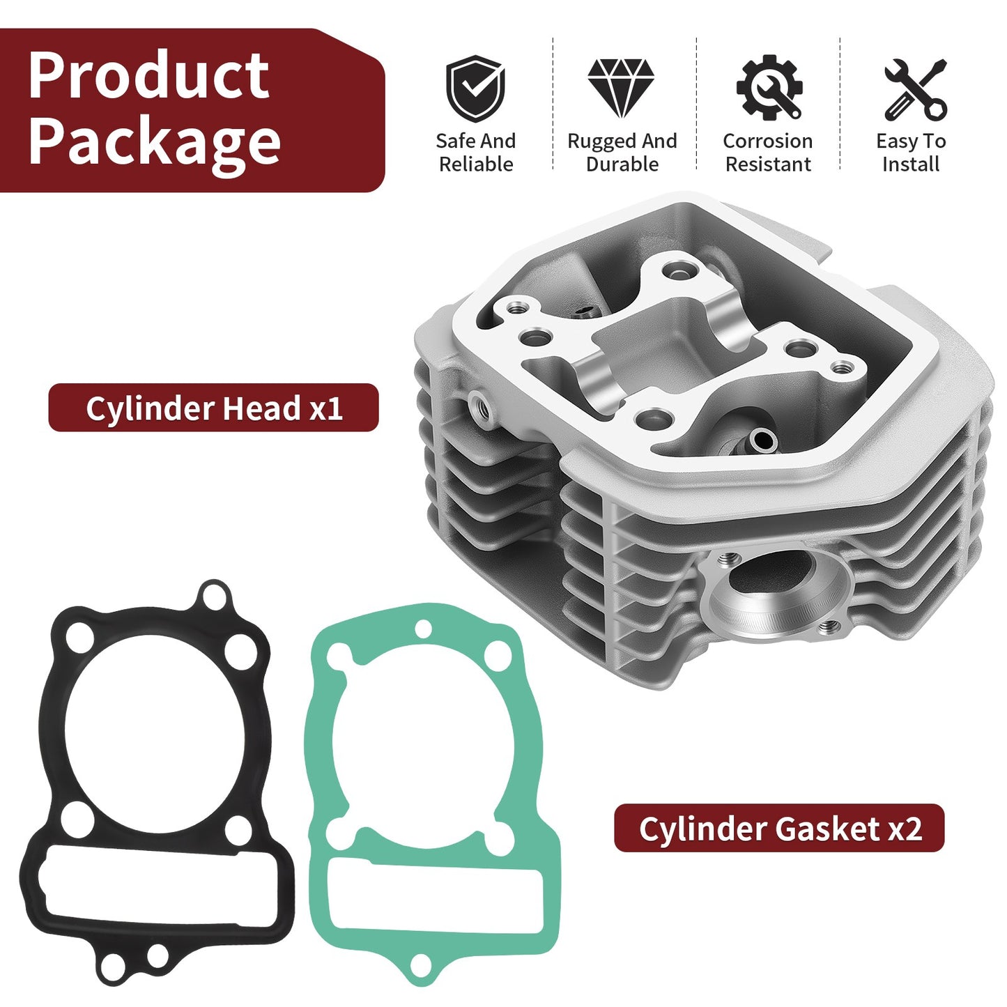 Cylinder Head with Gaskets for Honda XR100R CRF100F (2001–2003)
