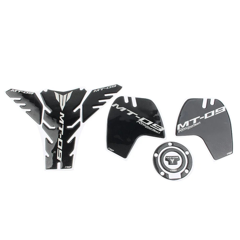 3D Carbon Fiber Tank Pad Traction Decal for Yamaha MT-09 (2014-2023)