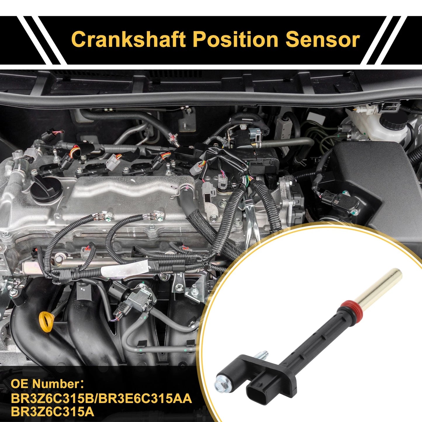1 Pc Crankshaft Position Sensor No.BR3Z6C315B for Ford F-150 (2011–2017)