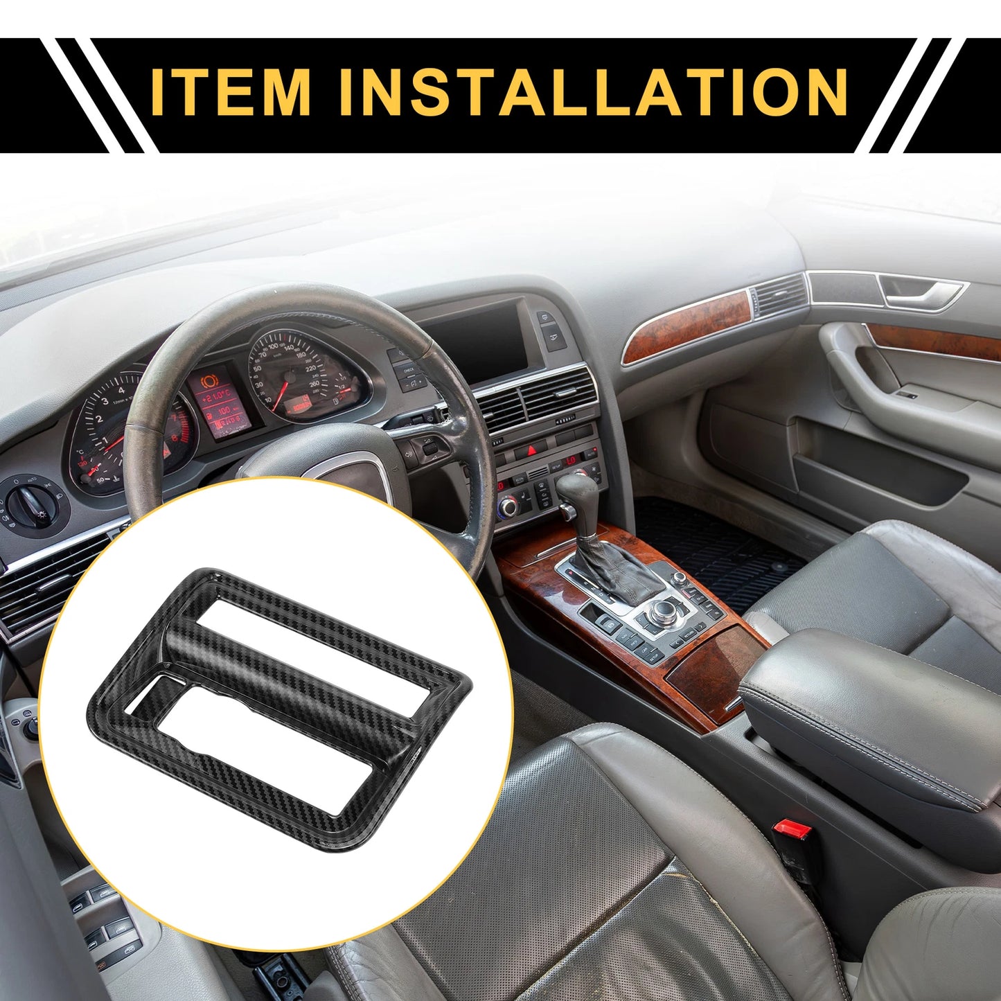 Carbon Fiber Pattern Central Control Panel Cover Trim for Ford F-150 (2021–2024)