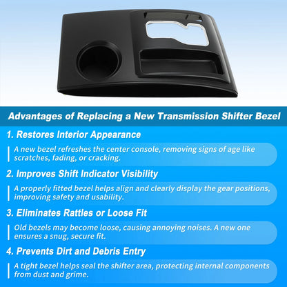 Gear Shifter Bezel Panel Cover for Toyota Tacoma (2005–2015) No.58822AD010 Black