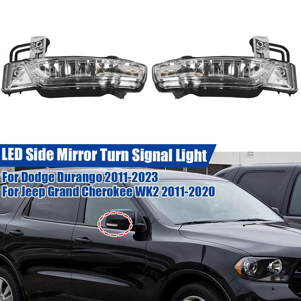 2 x Mirror Turn Signal Light for Jeep Grand Cherokee & Dodge Durango (2011–2020)