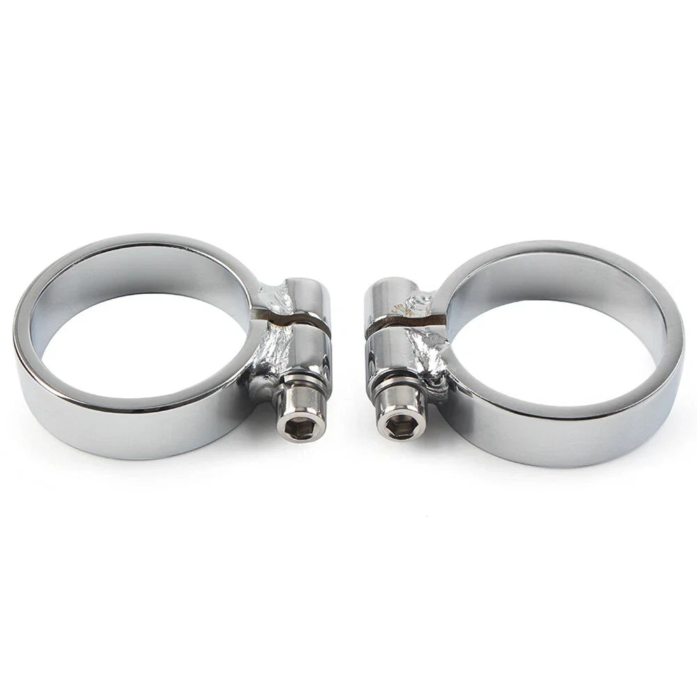 Chrome Exhaust Port Clamps for Harley XL Ironhead Sportster 1000 (1957-1985)