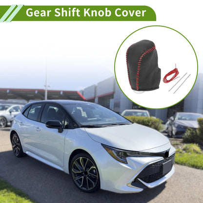 1 Pc Gear Shift Knob Cover for Nissan Altima (2013-2018) Pebbled Black Red