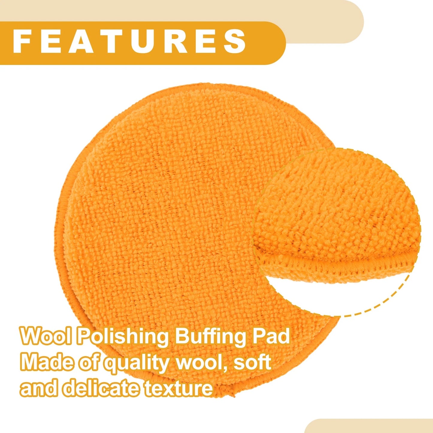Set of 4 Polishing Buffing Pads for Auto Waxing (12.5cm)