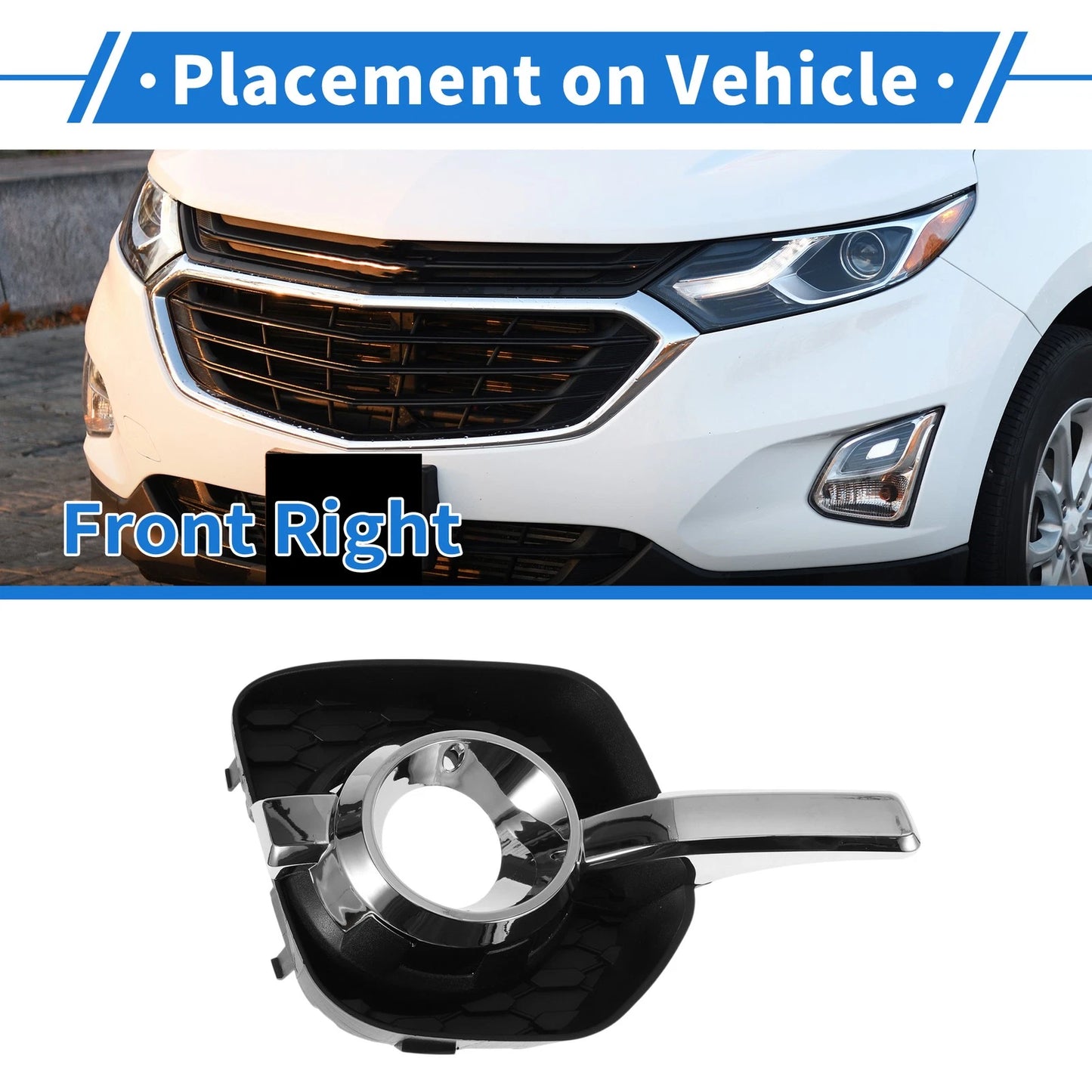 Front Right Fog Light Grill No. 22808327 for Chevrolet Equinox (2010–2015)