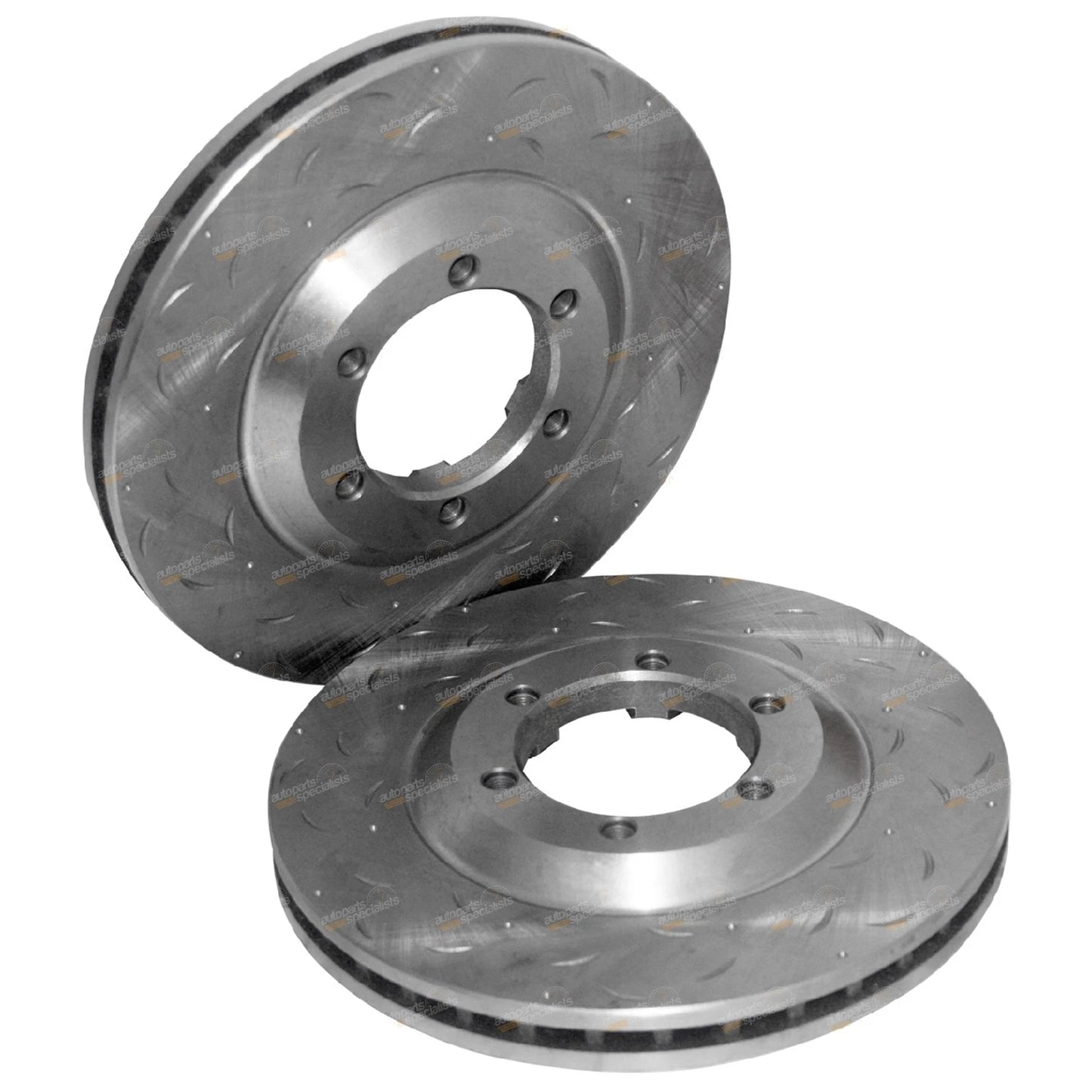 2 Slotted Dimpled Front Disc Brake Rotors for Rodeo RA (2003–2008)