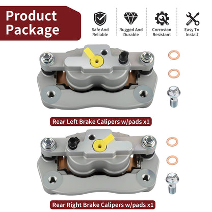 Set of 2 Rear Brake Calipers with Pads for Yamaha YXZ1000R (2016–2024)