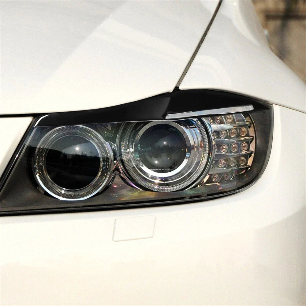 Gloss Black Headlight Eyelid Trim for BMW 3 Series E90 E91 (2009-2012)
