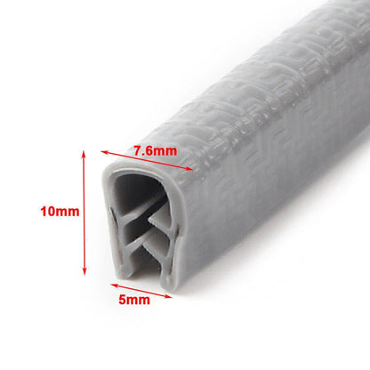 10ft Car Door Trim Edge Lock Guard Moulding Rubber Seal Strip Protector Grey