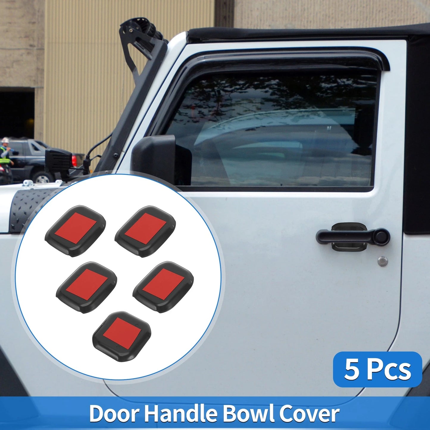 5 Pcs Door Bowl Cover Trim for Jeep Wrangler JL (2018–2022) ABS Black