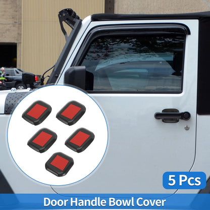 5 Pcs Door Bowl Cover Trim for Jeep Wrangler JL (2018–2022) ABS Black