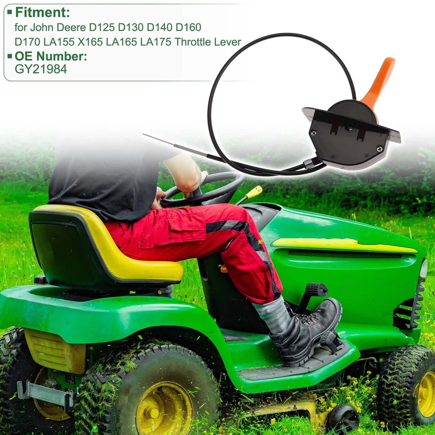 Throttle Cable for John Deere D125 D130 D140 (GY21984)
