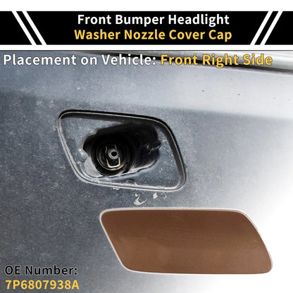 Right Bumper Headlight Washer Nozzle Cover Cap for VW Touareg 7P MK2 (2015–2017)