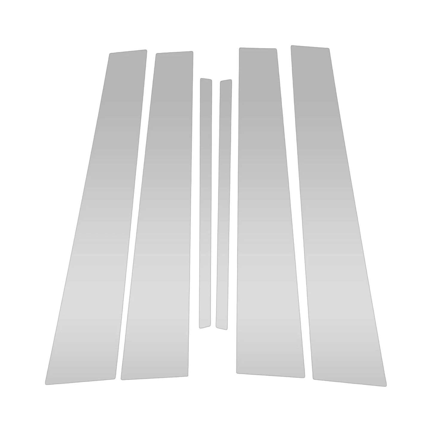 Set of 6 Pillar Window Trim for Chevy Malibu (2008–2012) Silver Tone
