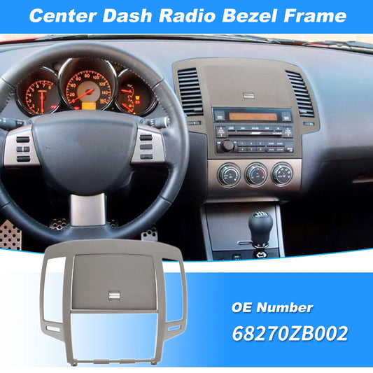 Center Dash Radio Bezel Storage Cubby Vents Frame for Nissan Altima (2005–2006)