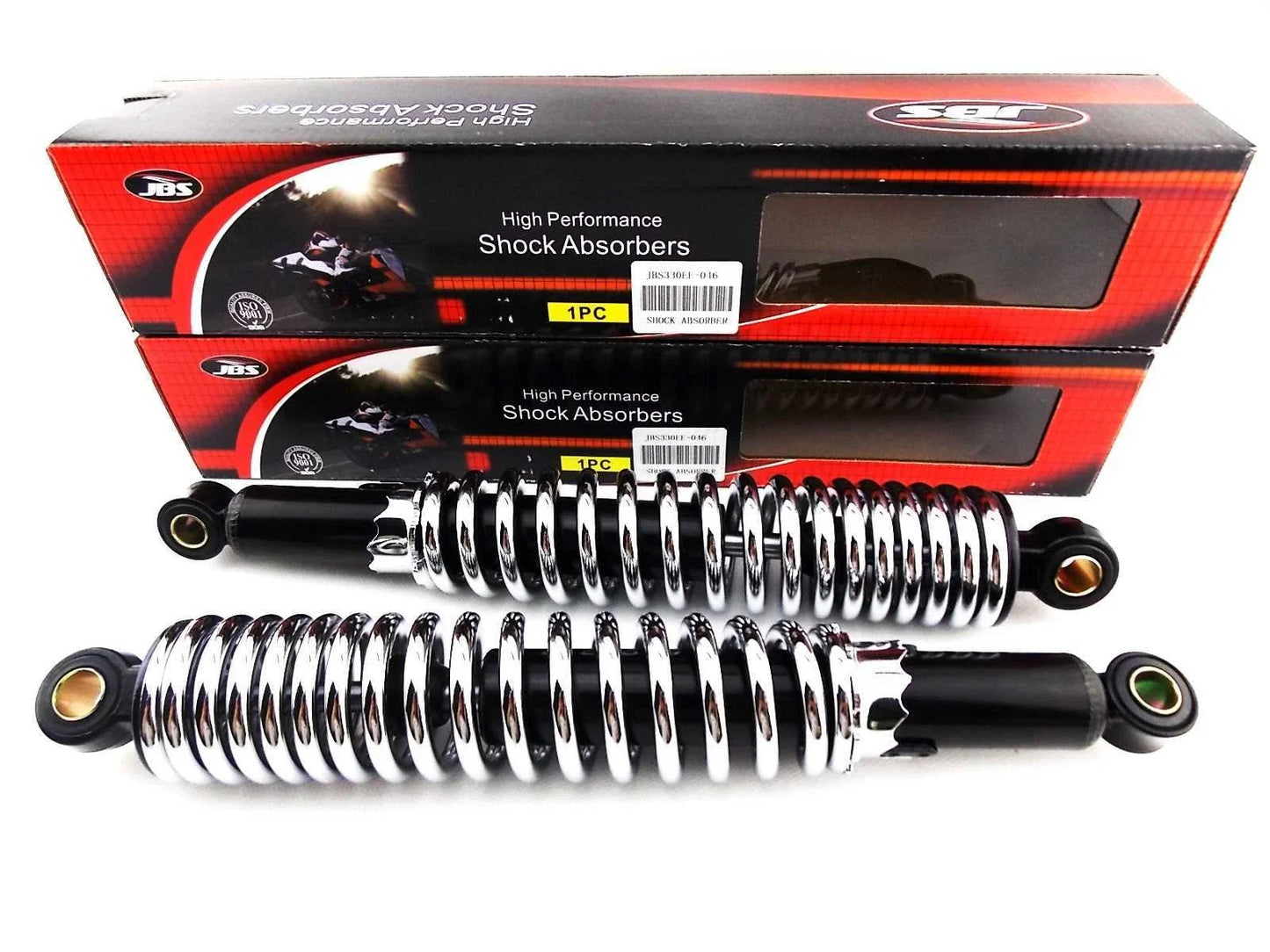 13 Inch JBS Black/Chrome Rear Shock Absorbers for Harley Davidson FXRT (1982-1993)