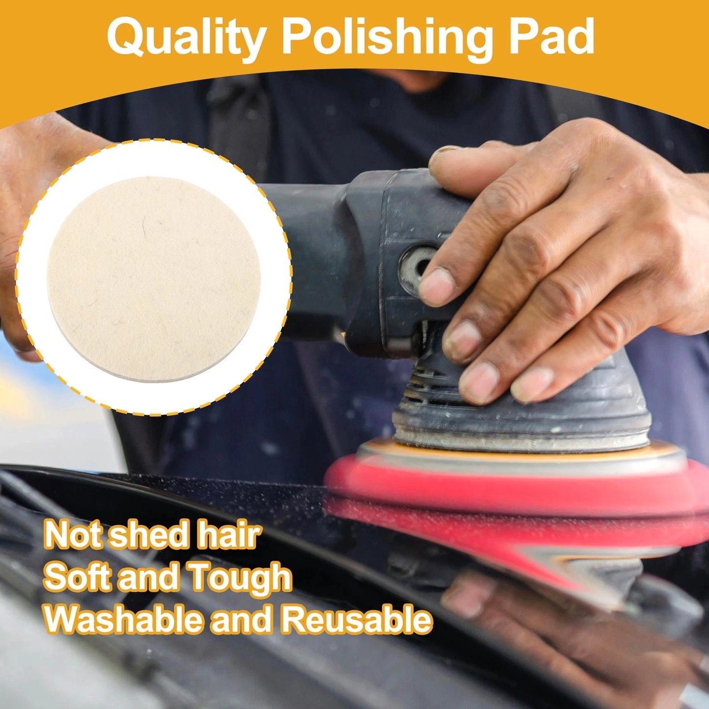 1pc 5" Wool Polishing Pad for Universal Use (125mm)