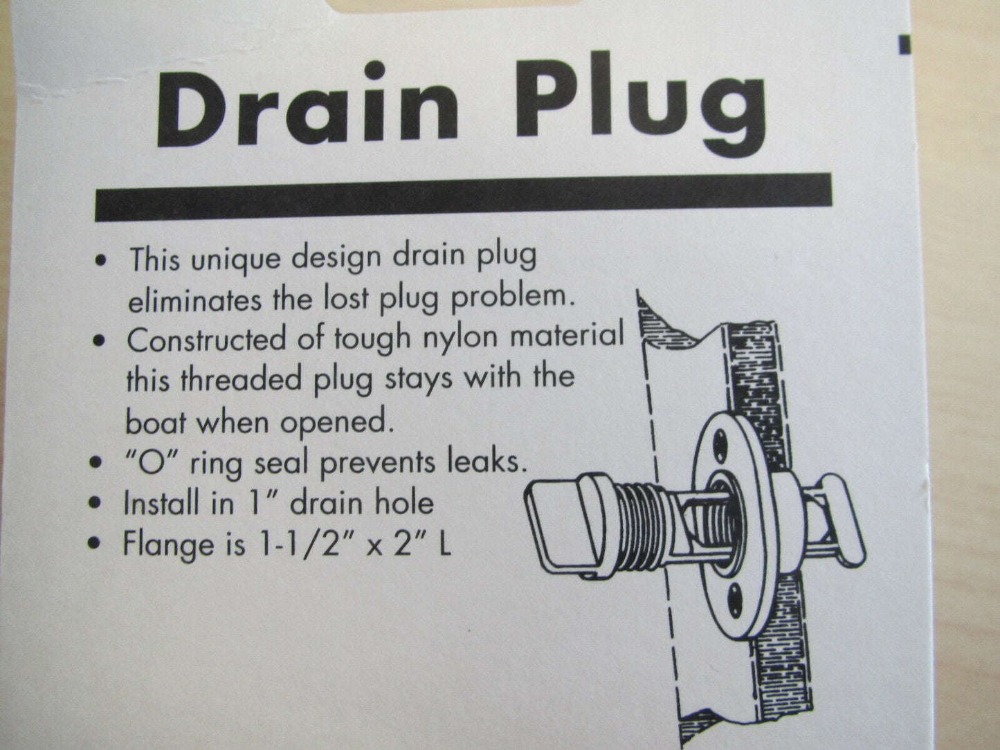 2X Nylon Drain Plug for Boats (Fits 1 Inch Diameter Holes)
