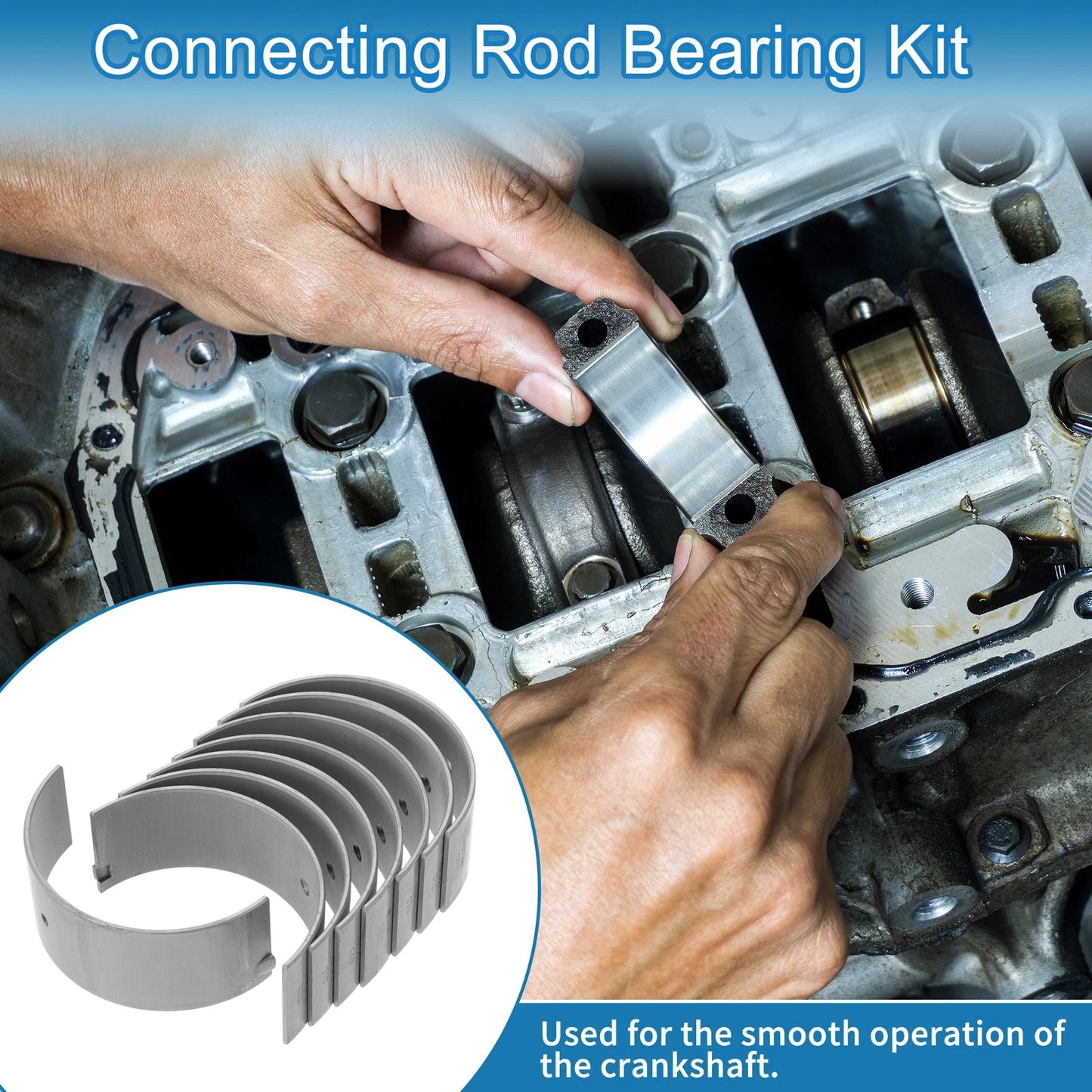 Set of 8 Connecting Rod Bearings for Toyota Dyna  No.1320244012