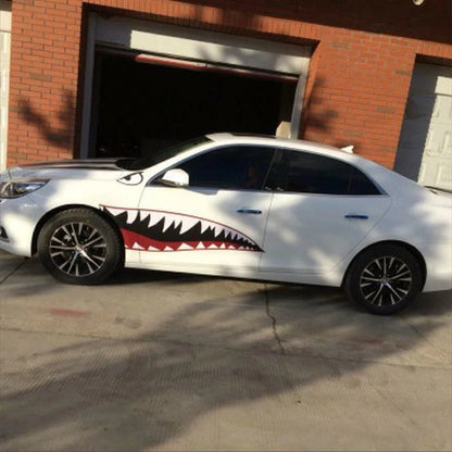 Pair Side Door Shark-Mouth Teeth Sticker Vinyl Exterior Decal