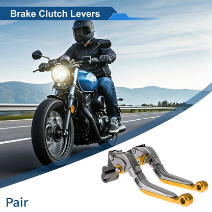 Adjustable Brake Clutch Levers for Kawasaki ER-5 (1997–2006) Titanium Gold Tone