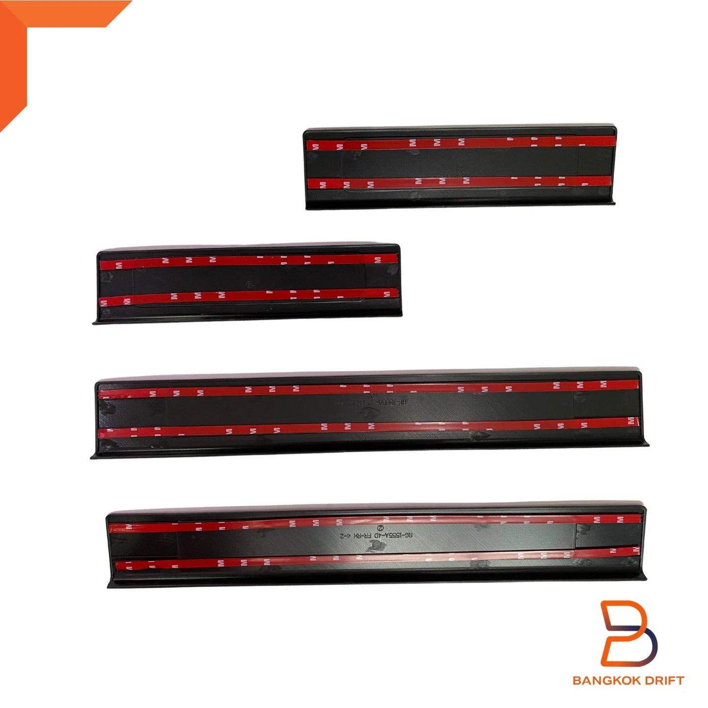 4x Black Door Step Protectors Sill Scuff Plates for Ford Everest (15-22)