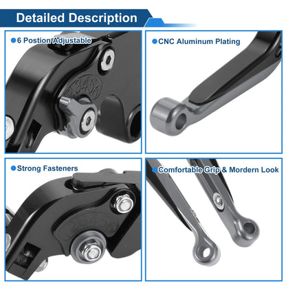 Adjustable Brake Clutch Lever for Yamaha YZF R1 (2002–2023) - Black Titanium