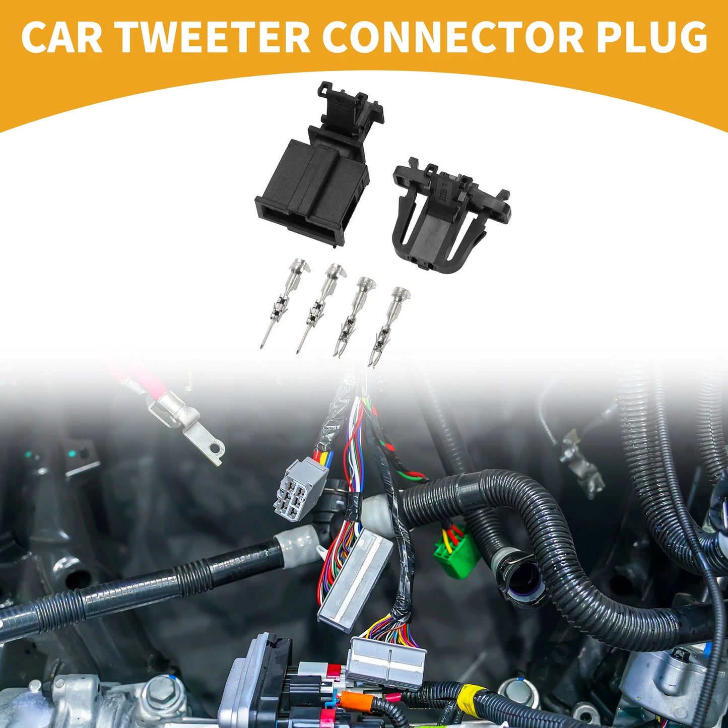 Set of 2 Pin Car Tweeter Connector Plugs for Audi (No. 3B0972702/3B0972712)