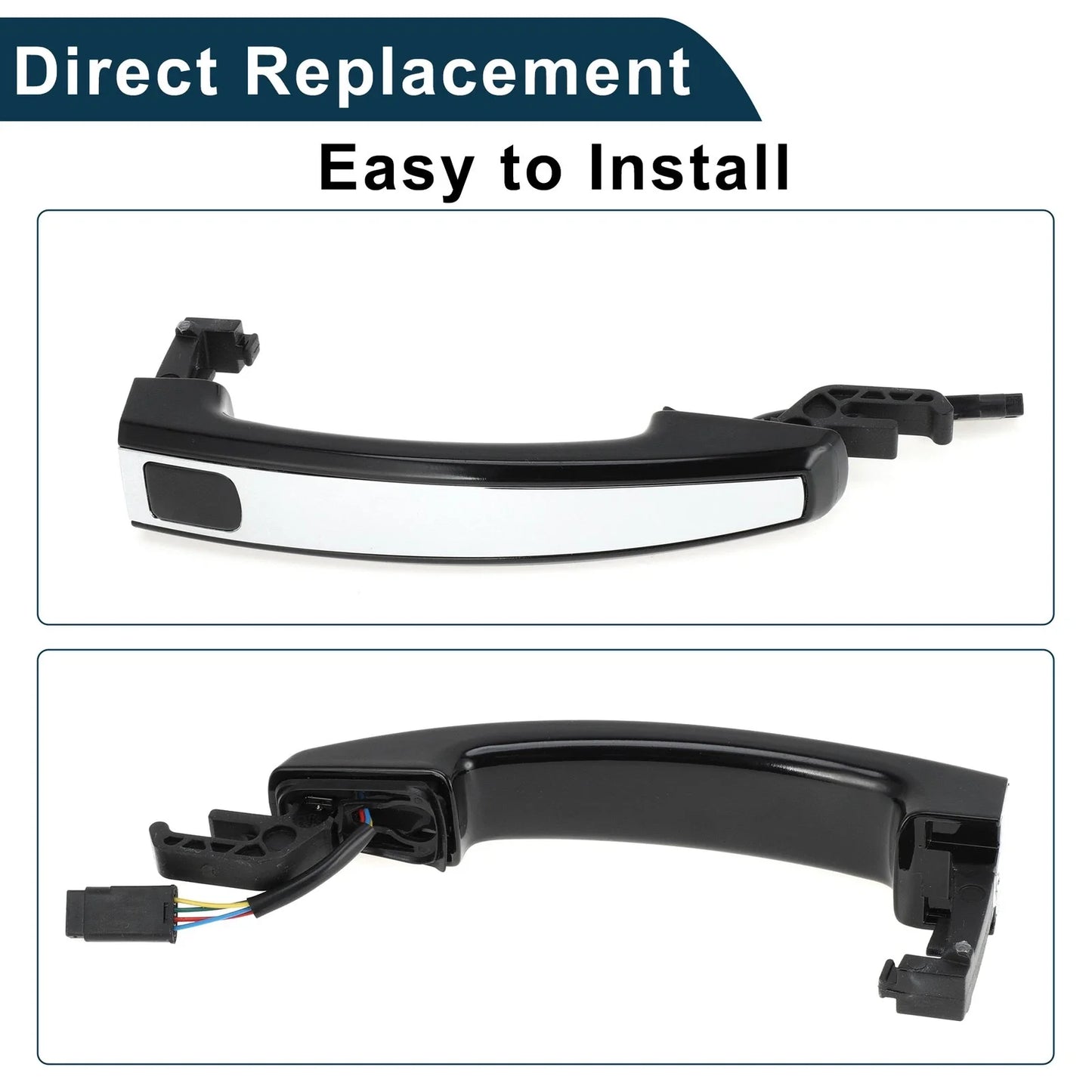 Front Left Door Handle for Chevrolet CRUZE 2011 (2011) Black Silver Tone