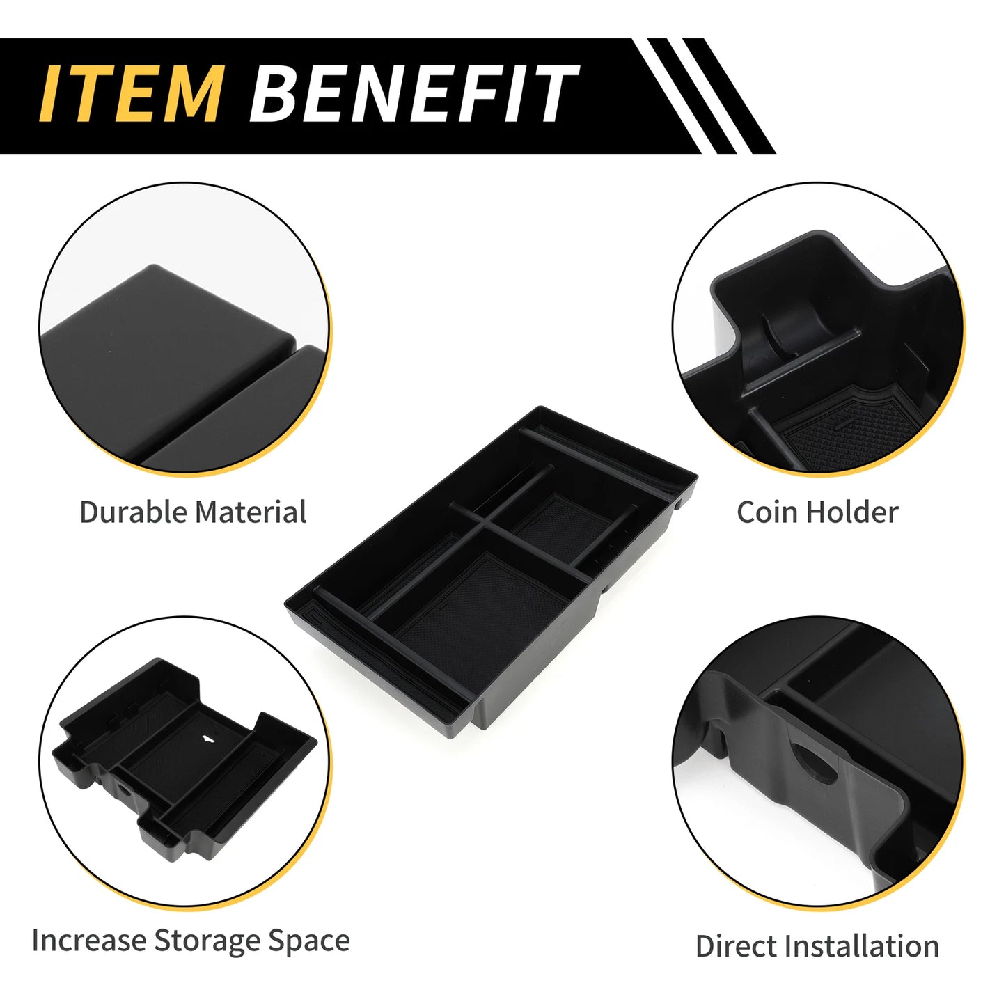 Center Console Organizer Tray for Chevy Silverado, GMC Sierra 2500 (2019–2023)