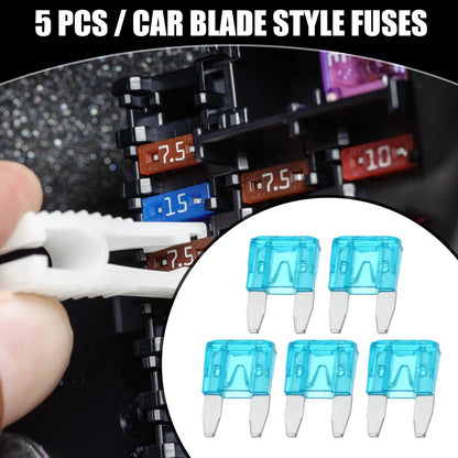 Set of 5 Mini 15AMP APM/ATM Blade Fuses for Car Short Circuit Protection