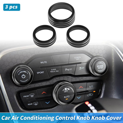 3X Control Switch Knob Button Cover Trim Ring for Dodge Charger (2011–2023)
