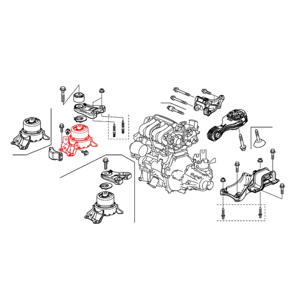 Front Engine Mount for Honda Jazz Fit EX-L LX (2015–2020)
