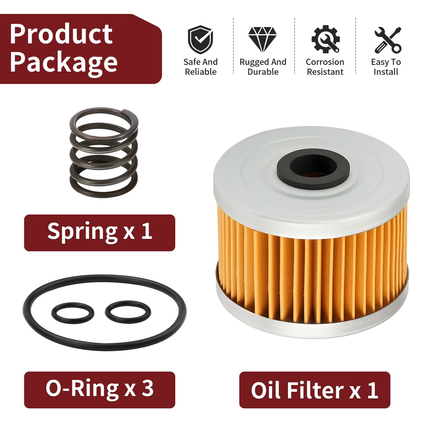 Oil Filter & Spring for Honda FourTrax 300 TRX300/FW (1998–2000)