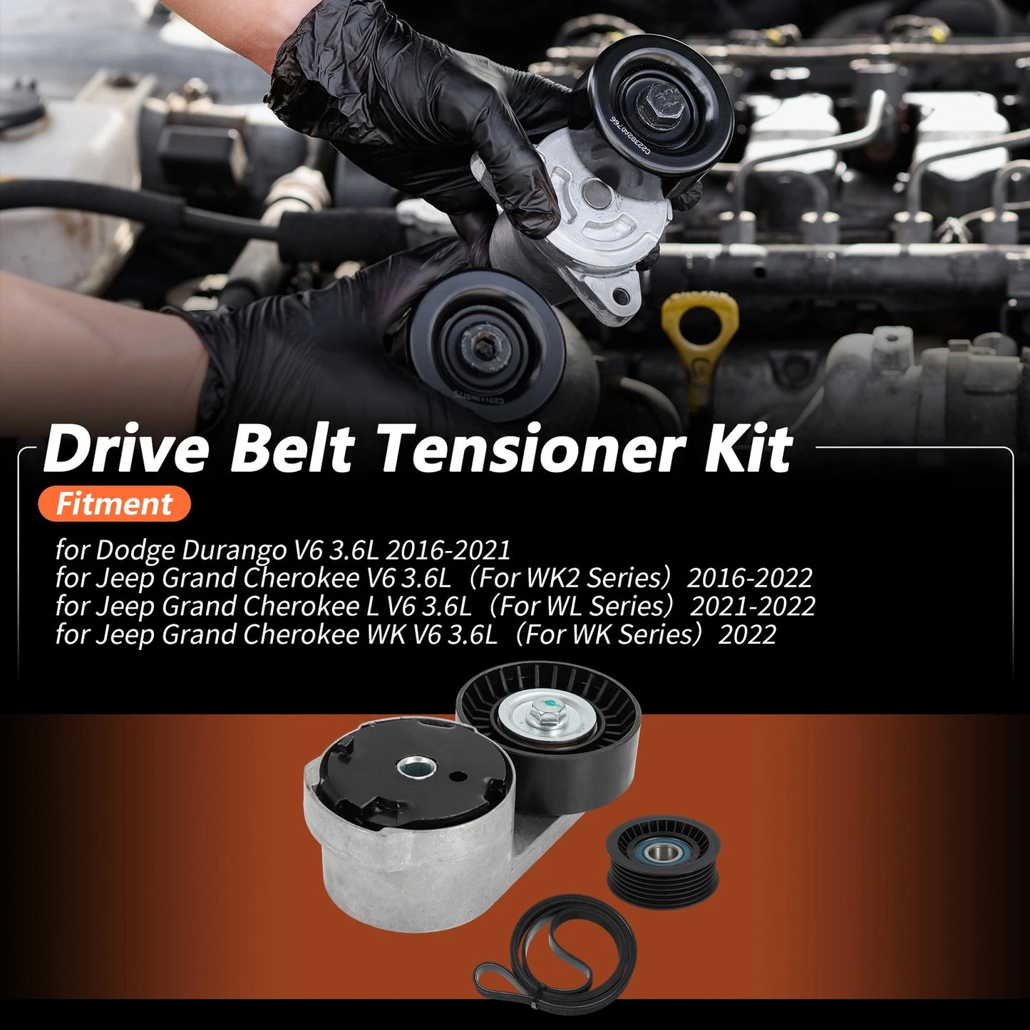 Set of 2 Drive Belt Tensioner Kit for Dodge Durango V6 3.6L (2016–2021) No. 5184617AC
